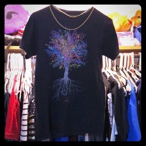 Paint splatter tree graphic T. Small